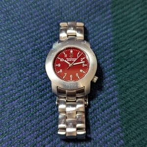 Victorinox Swiss Army Red Stainless Steel Watch with Date
